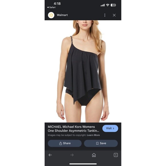 NWT Black medium Michael Kors swim top - Picture 1 of 4